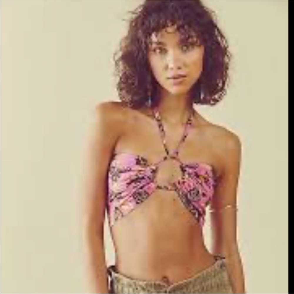 Free People floral bandeau bra top